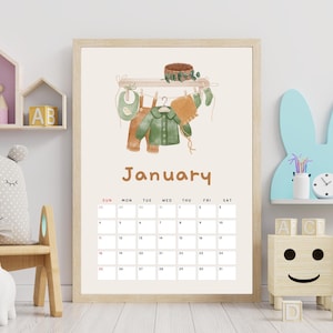 2026 Calendar Printable 8.5x11 | Cute Watercolor Monthly Planner | Portrait Wall Calendar | Simple Minimal Design | Instant Download PDF