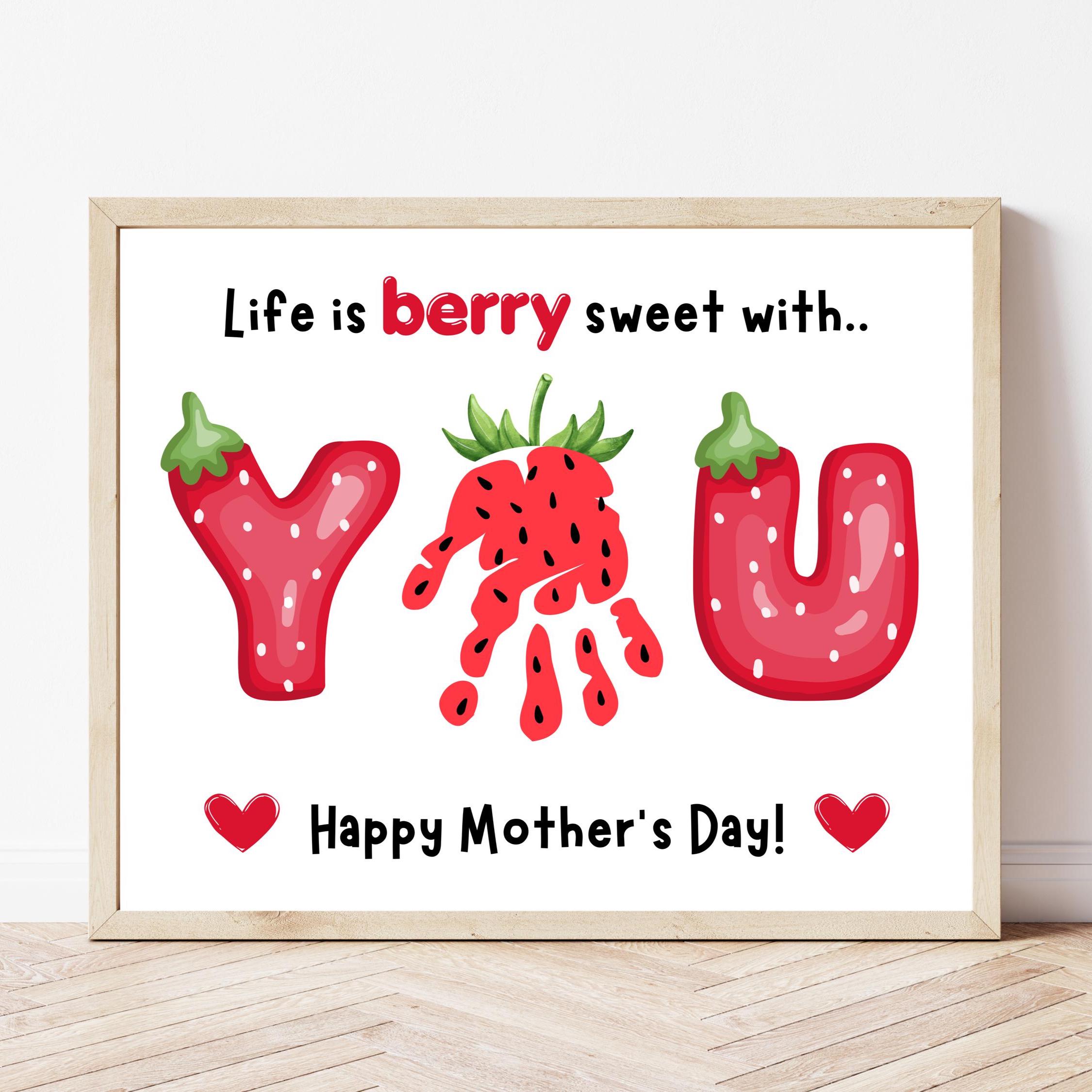 Mother's Day Handprint Craft for Mom, Berry Sweet Gift from Kids,…