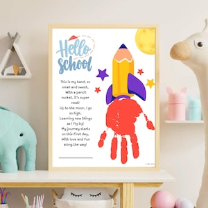 First Day of School Handprint Craft, Back to School Printable, School Keepsake, Teacher Resource, Preschool Craft, Instant Download PDF
