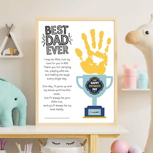 Fathers Day Handprint Printable Craft, Fathers Day Handprint Art, My Daddy Poem Gift for Dad Papa Sentimental Gift from Kids Toddler Baby image 10