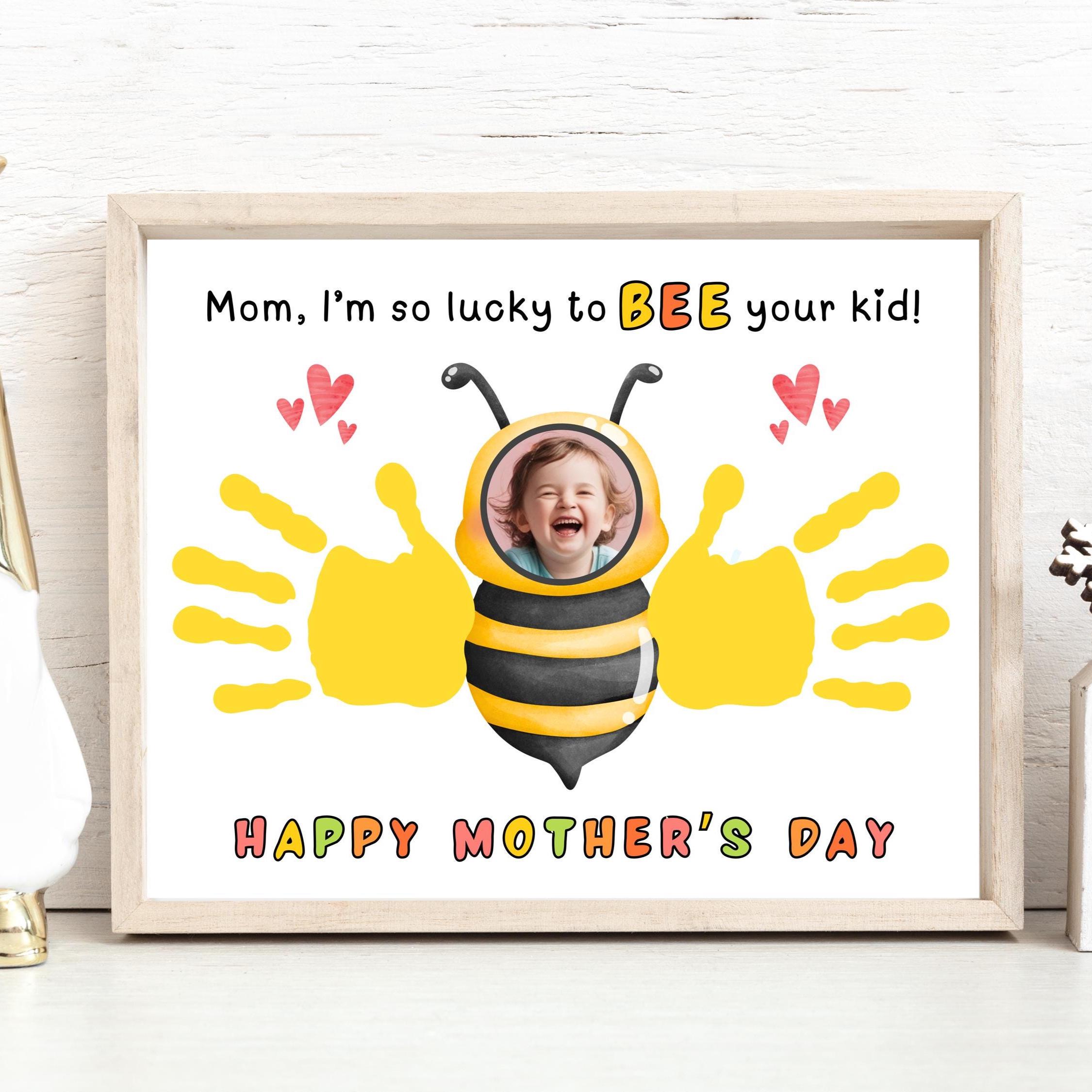 Bee Mother's Day Handprint Craft, Kids Handprint Art Printable ...