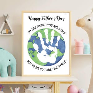 DIY Vaderdagknutsel voor kinderen | Afdrukbare handafdrukkunst | Vaderdagcadeau | Digitaal aandenkencadeau | Idee voor voorschoolse knutselwerkjes | 8,5 x 11 inch