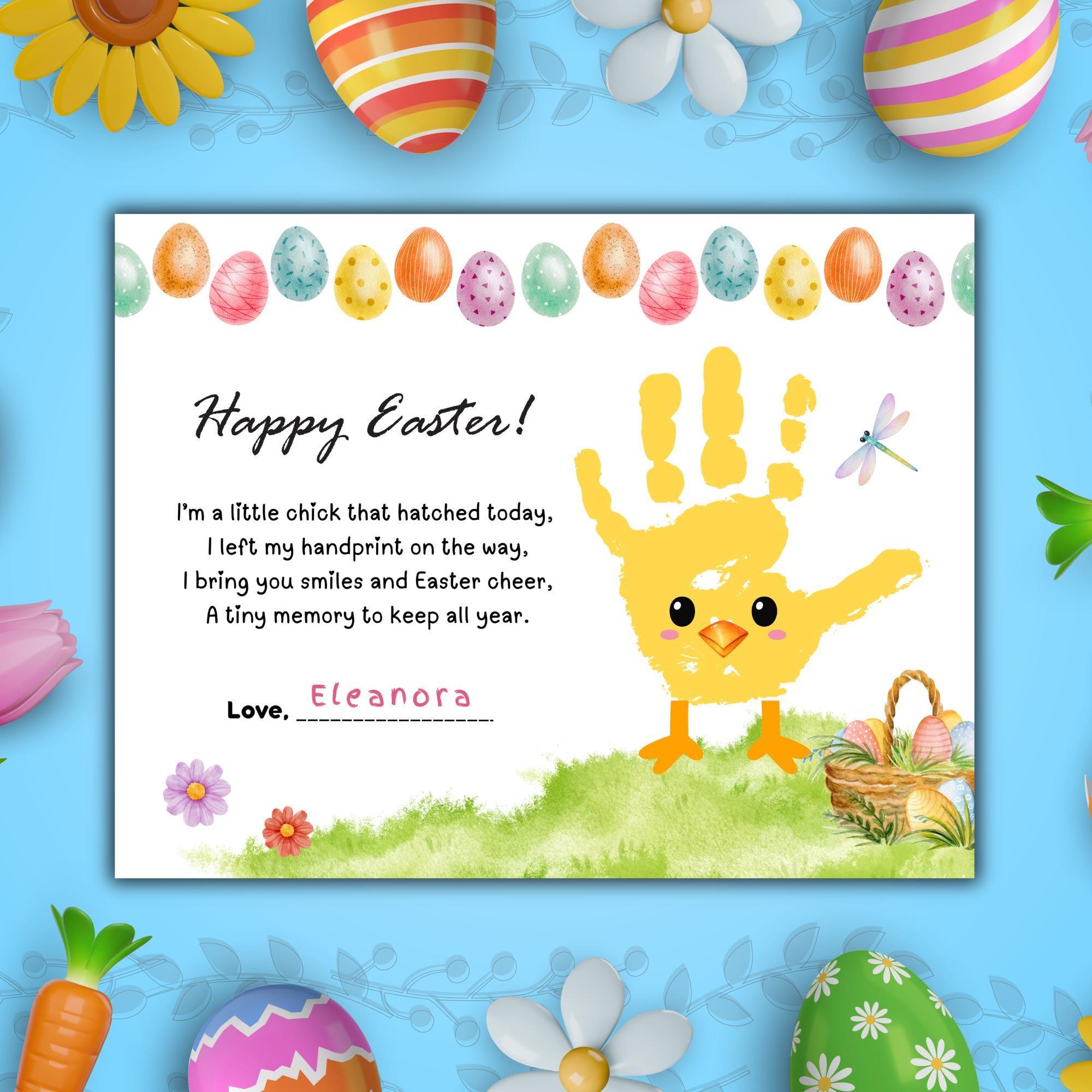 Spring Chick Handprint Craft Printable, Easter Handprint Art for Kids ...