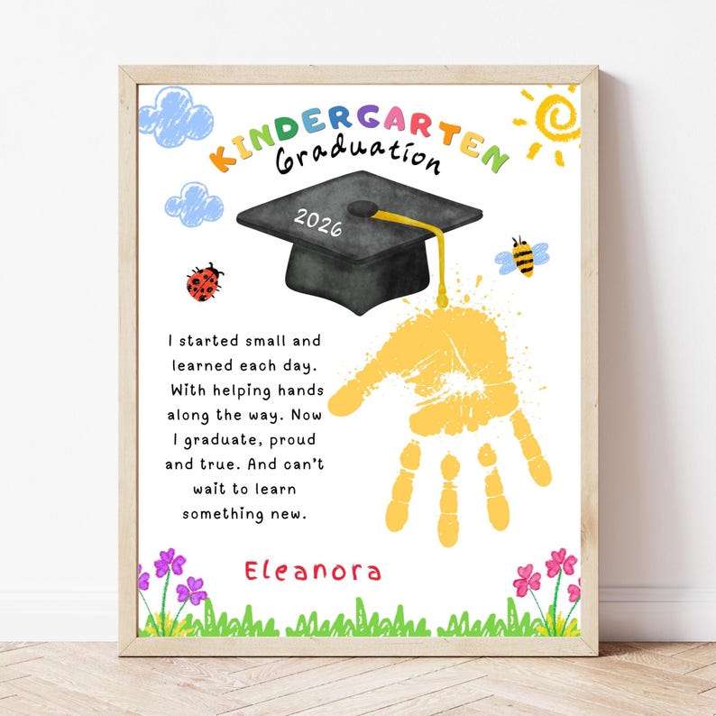 Kindergarten Graduation Handprint Craft, Last Day of School Kids ...