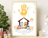 Christmas Handprint Art, Nativity Handprint Craft, Sunday School Christmas Activity, Christian Holiday Keepsake, Baby Toddler DIY Gift
