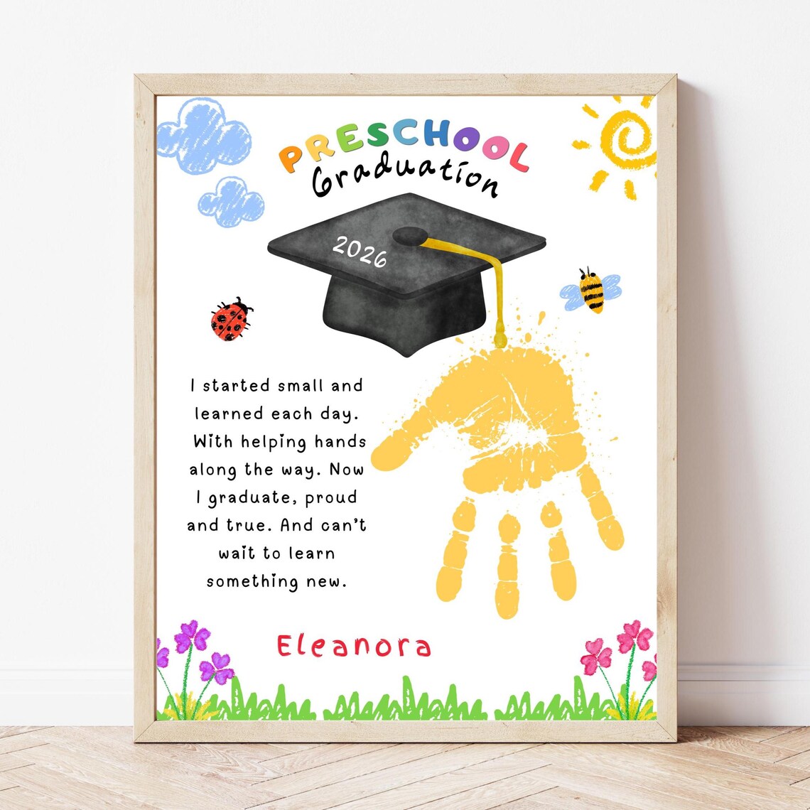 Preschool Graduation Handprint Craft 2026, Pre-k Graduation Keepsake ...