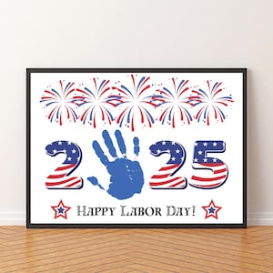 Labor Day Handabdruck Kunst: Andenken Handwerk Aktivität (Digitaler Download)