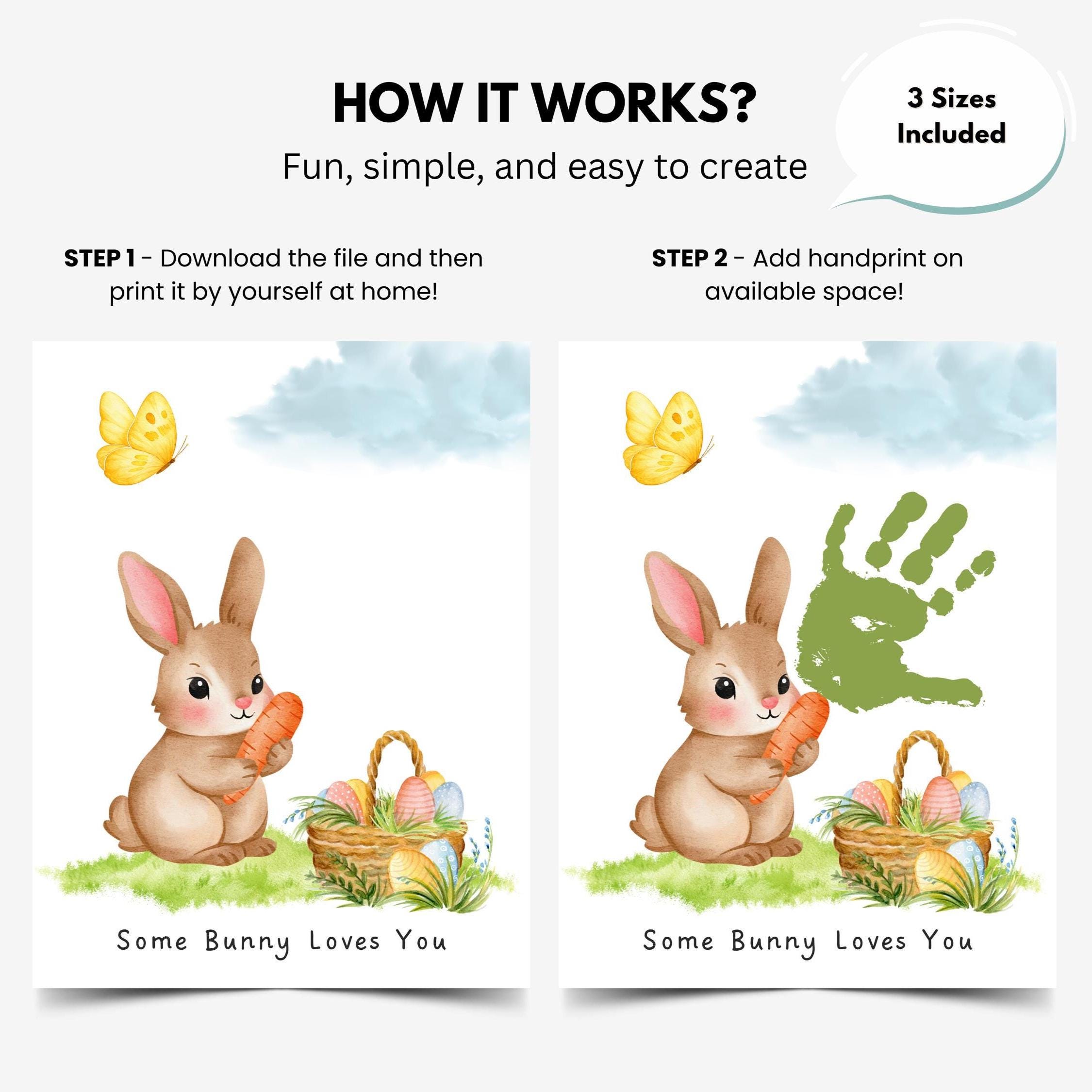 Easter Bunny Handprint Craft for Kids, Some Bunny Loves You Printable ...