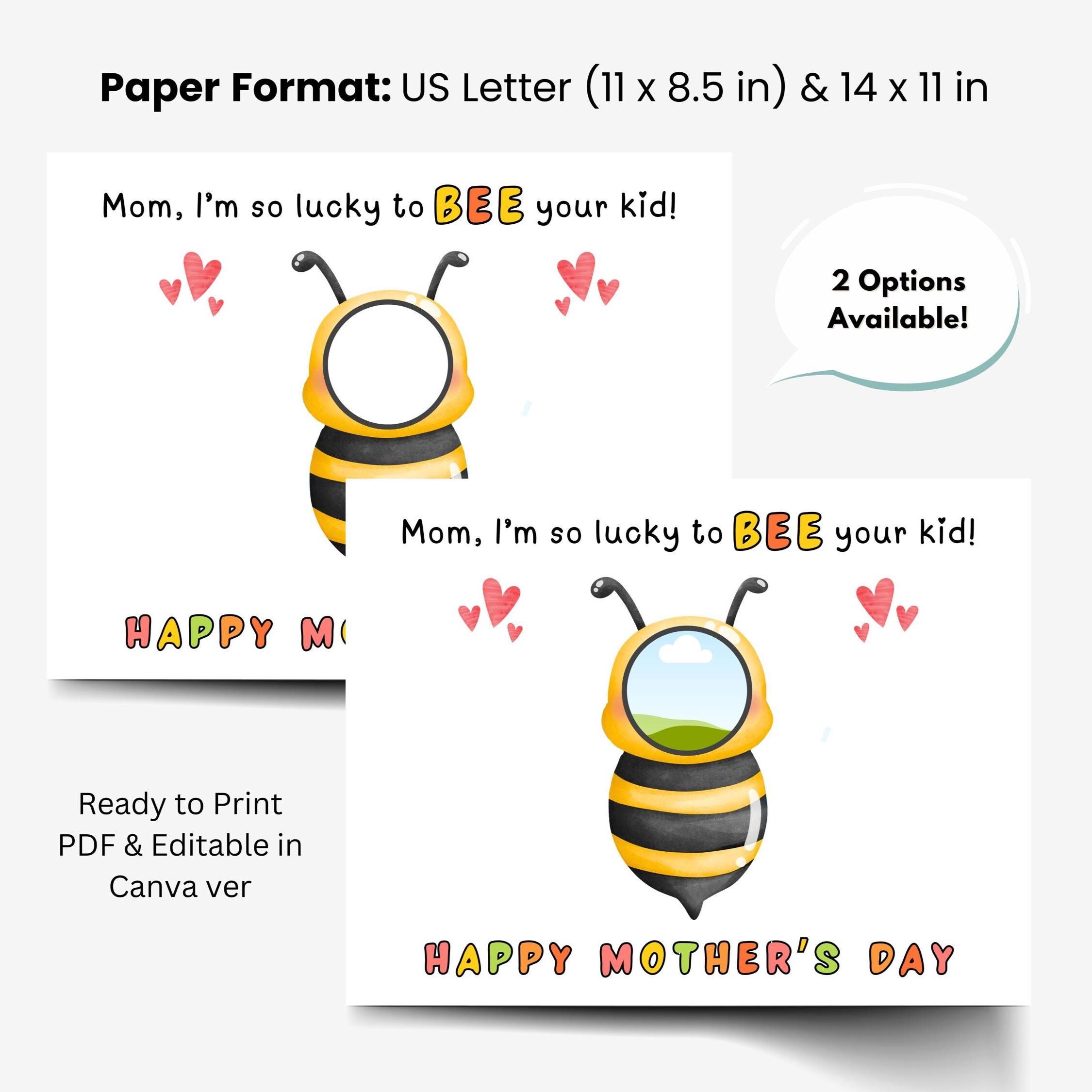 Bee Mother's Day Handprint Craft, Kids Handprint Art Printable ...