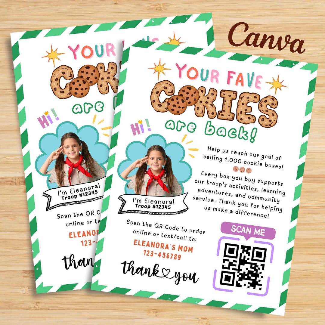 Scout Cookie Sales Flyer: Editable Cookie Flyer Template for Troop ...