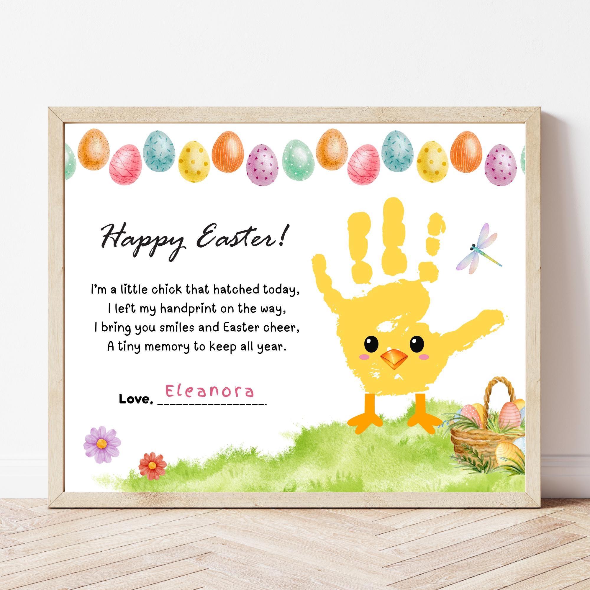 Spring Chick Handprint Craft Printable, Easter Handprint Art for Kids ...