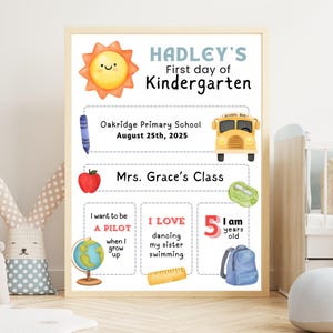 Editable Back to School Sign First Day of School Sign Printable Reusable Personalized Signs Template Instant Digital Download Boho Kids gift