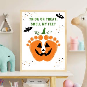 Pumpkin Footprint Art: Baby Halloween Keepsake (Digital Download)