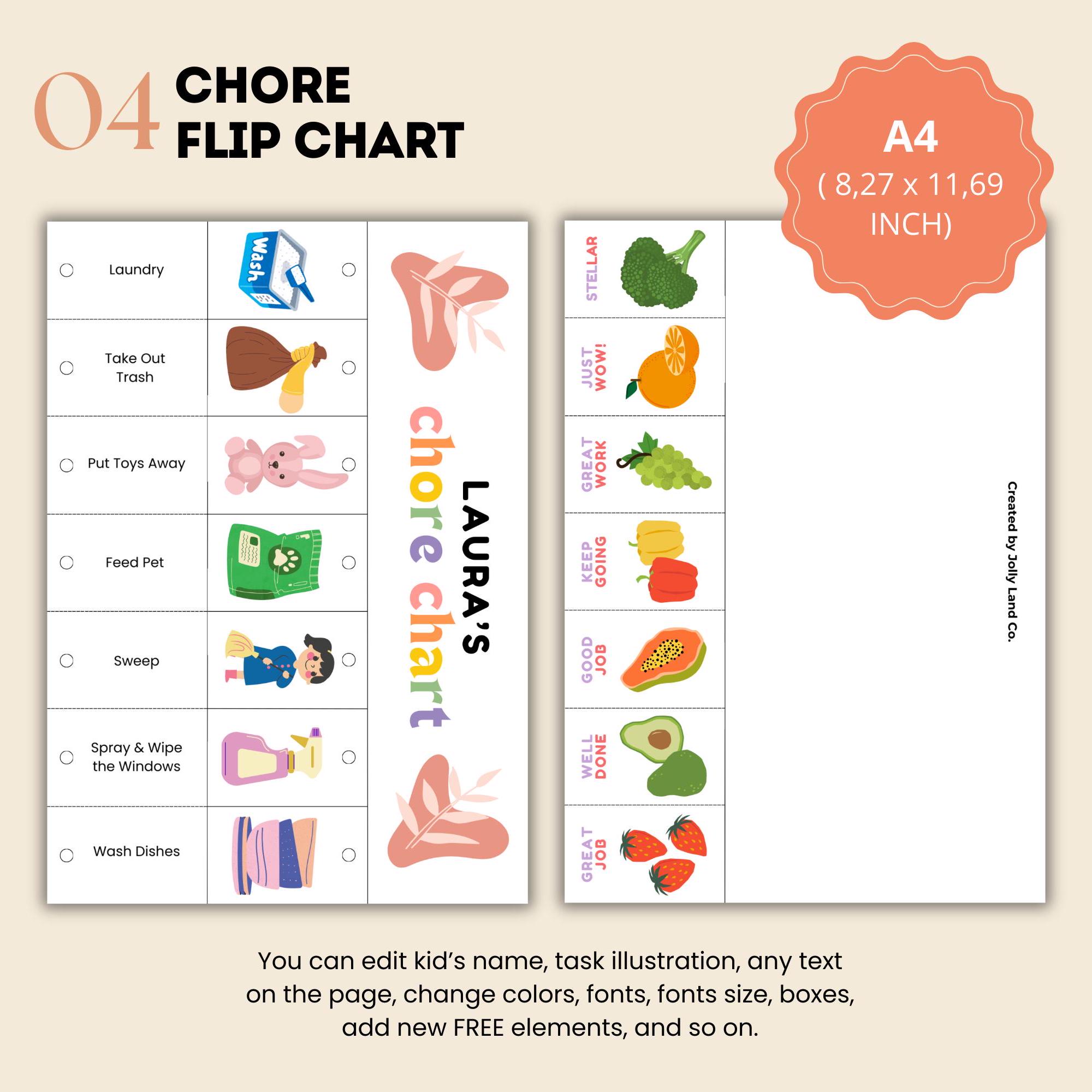 Editable Kids Routine Flip Chart: Visual Schedule (canva PDF) - Etsy ...