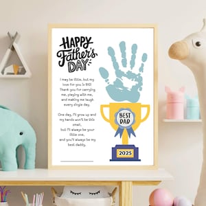 Vatertag Handabdruck druckbares Handwerk, Vatertag Handabdruck Kunst, mein Papa Gedicht Geschenk für Papa Papa Sentimental Geschenk von Kinder Kleinkind Baby