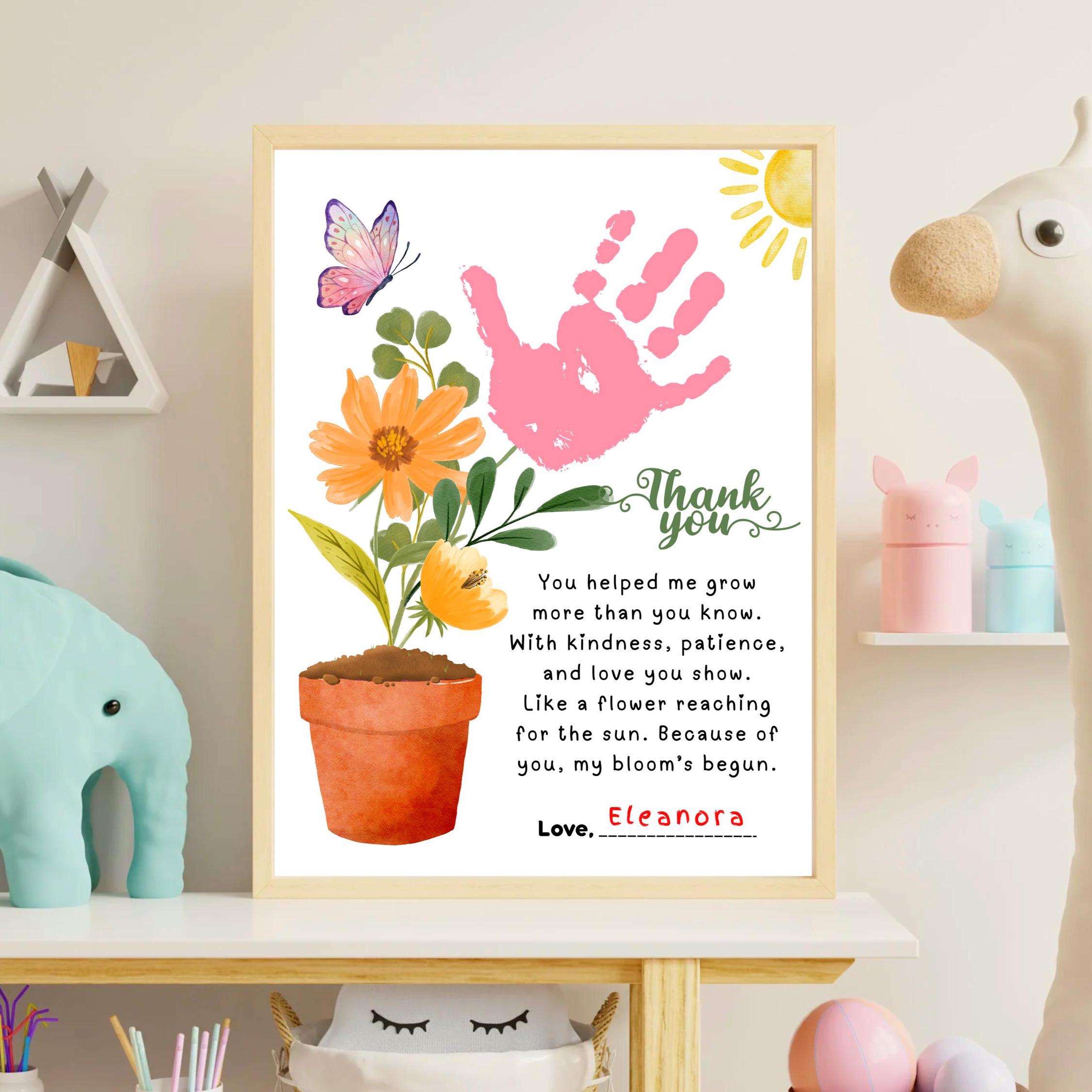 Teacher Appreciation Handprint Craft Printable, Thank You Teacher Gift ...
