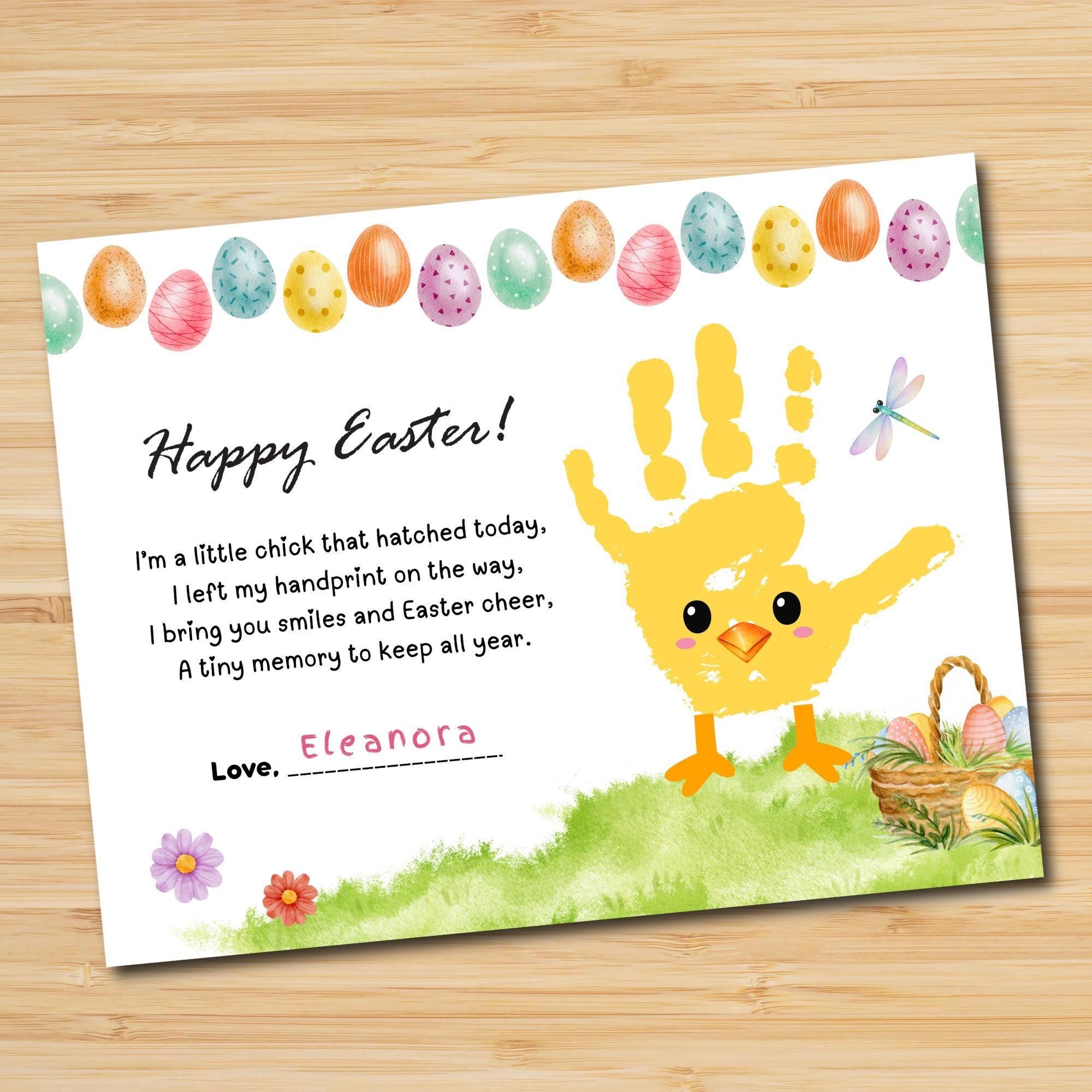 Spring Chick Handprint Craft Printable, Easter Handprint Art for Kids ...