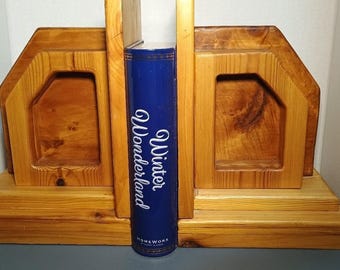 Massief houten art-deco stevige boekensteunen