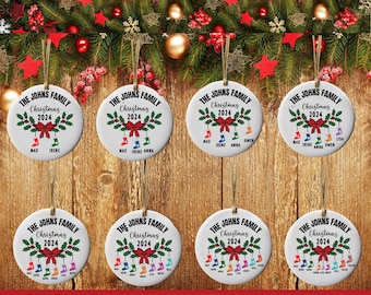 2024 Familie Ornament, personalisierte Ornament Name, Weihnachtskugeln SVG, Weihnachtsschmuck SVG-Bundle, Glowforge SVG, Winter Ornament SVG-Bundle,
