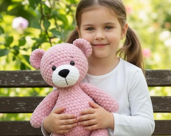 Crochet Teddy Bear Pattern – Plush Amigurumi Bear, Soft Toy DIY, Beginner-Friendly PDF, bear crochet pattern, us pattern