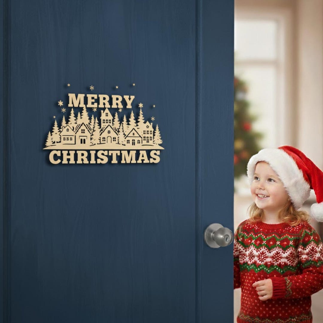 Christmas Sign SVG Bundle,door Hanger Laser Cut Files for Glowforge ...