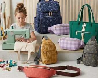 Bags Sewing Pattern Bundle | Sling Bag, Backpack, Diaper Bag, Fanny Pack PDF | Easy Bag Sewing Patterns | Instant Download