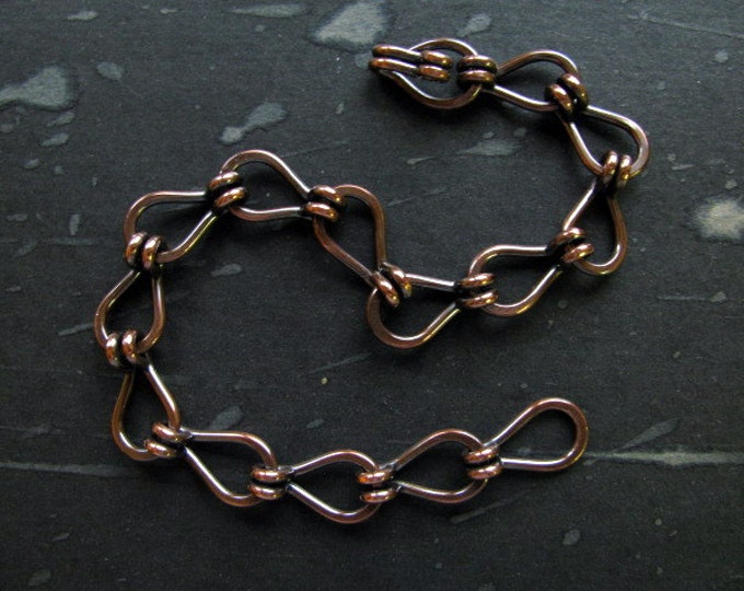 Men's Copper Bracelet, Unisex Handmade Copper Link Chain Bracelet Industrial Style Etsy