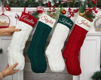 Calza Di Natale Personalizzata Con Iniziale B - 45,7 Cm, Morbida Maglia Ricamata A Mano Con Cappello Di Babbo Natale, Per Camino O Decorazione Festiva - 3