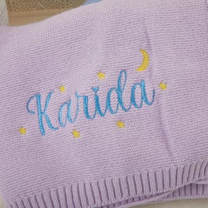 Embroidered Name Knit Blanket for Baby,Custom Baby Blanket with Name,Baby Blanket,Stroller Blanket,Knitted Baby Name Blanket,Christmas Gift