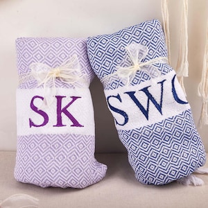 Personalized Beach Towel, Bachelorette Party Favor, Turkish Towel, Beach vacation Gifts, Custom Wedding Gift, Bridesmaid Beach Towel