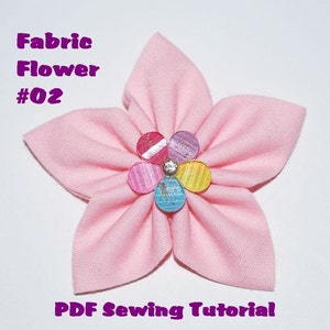 Instant Download - PDF Tutorial - Fabric Flower 02 Sewing Pattern - Letter-size Paper Format