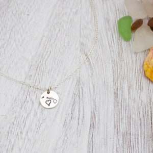 Love Hawaii Necklace, Handmade, Hand stamped, Disc, Dainty, Layering, Sterling Silver, 14k Gold Filled, Simply Me Jewelry, SMJNK439
