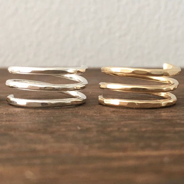 Simple Spiral Ring, Handmade Minimalist Ring, Sterling Silver, 14k Gold Filled, 14k Rose Gold Filled, Simply Me Jewelry Spiral Ring,SMJRG202
