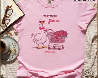 Koszulka z Gęsią, Kompletnie Niezrównoważony, Zabawny T-shirt z Gęsią, Uroczy Prezent z Gęsią, Sarkastyczna Koszulka w Stylu Vintage, Zabawny Mem Miłośnika Zwierząt