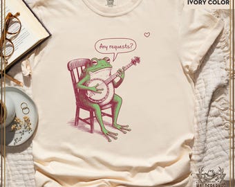 Chemise grenouille, grenouille sur demande, t-shirt grenouille drôle, chemise animal mignon, cadeau humour original pour les amateurs de grenouilles, vêtements de style vintage