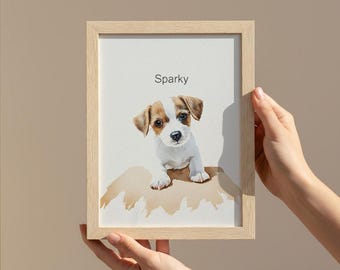 Mini Custom Watercolor Pet Portrait: Personalized Dog Art