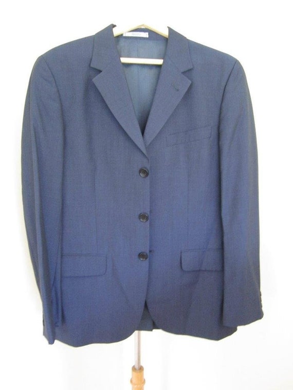 Mens KENZO Blue Fine Wool 2pc Suit 3 Button Jacke… - image 1