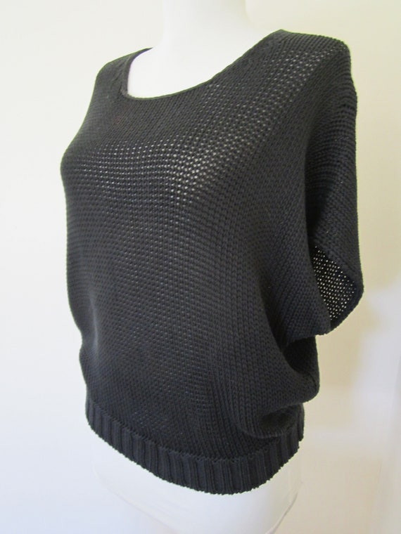 1990s LAMBERTO LOSANI Black Cotton Knit 2pc Sweat… - image 5
