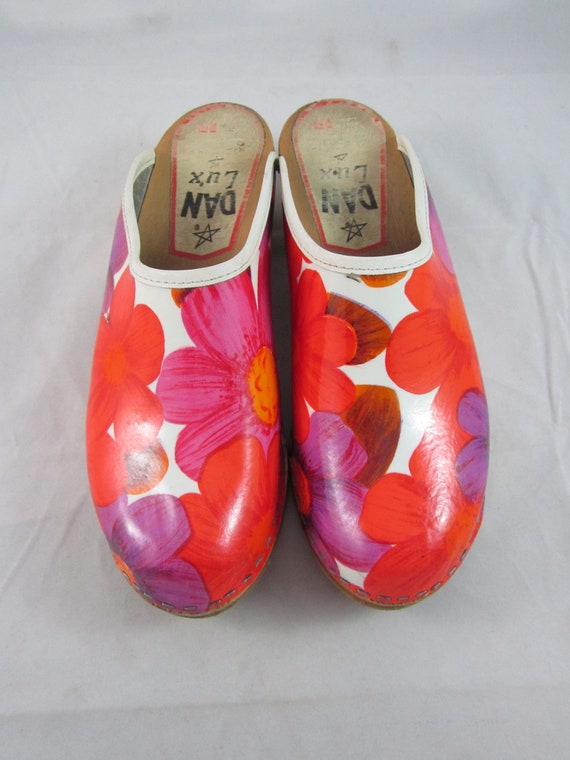 Rare 1960s/1970s DAN LUX Mod Floral Patent Leathe… - image 2