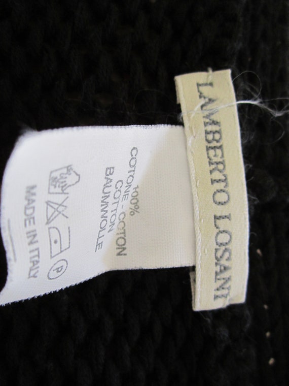 1990s LAMBERTO LOSANI Black Cotton Knit 2pc Sweat… - image 8