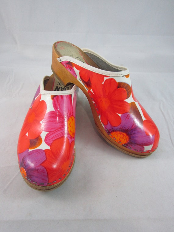 Rare 1960s/1970s DAN LUX Mod Floral Patent Leathe… - image 1