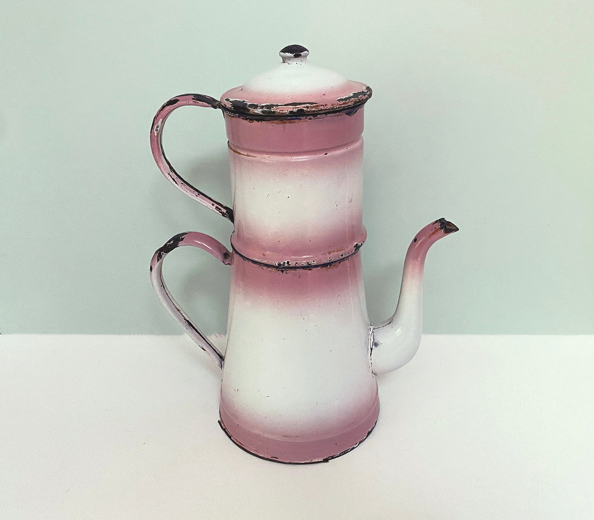 Vintage French Pink Enamelware - Etsy