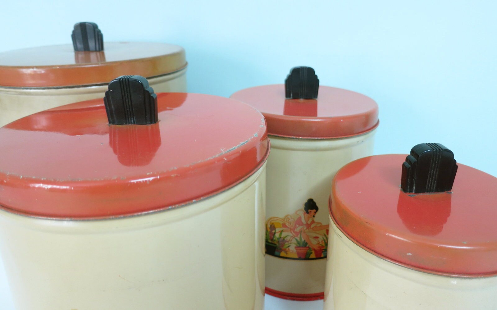 Conjunto de 4 botes de cocina con encantadora señora | Etsy