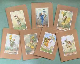 5"x7" Journal Notebooks with Cicely Mary Barker's Flower Fairies of the Spring Illustrations – 40 Unlined Pages – Take Your Pick!