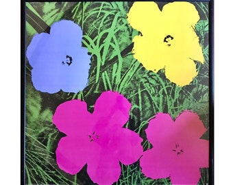 Andy Warhol flowers screen print / Pop Art print / 1993 custom framed fine art German print