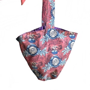 Victorian novelty fabric bag / Antique Edwardian eagle architectural purse / 1800s 1900s handbag