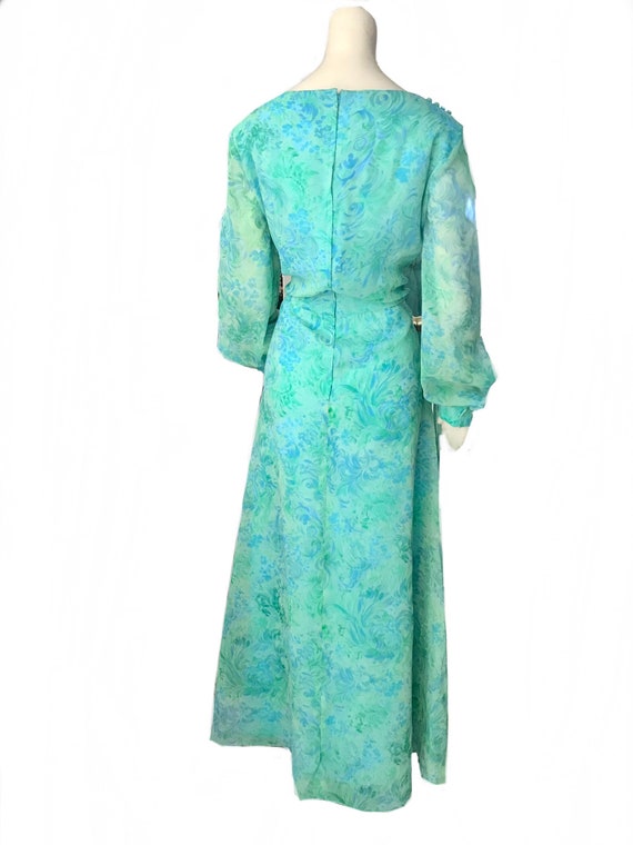 Designer vintage 1960s green maxi dress / Mod hip… - image 5