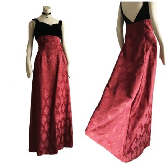 vintage 1950s designer Estevez Grenelle red floral