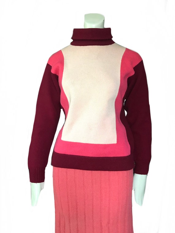 vintage 1960s Italian Cortina pink red abstract g… - image 3