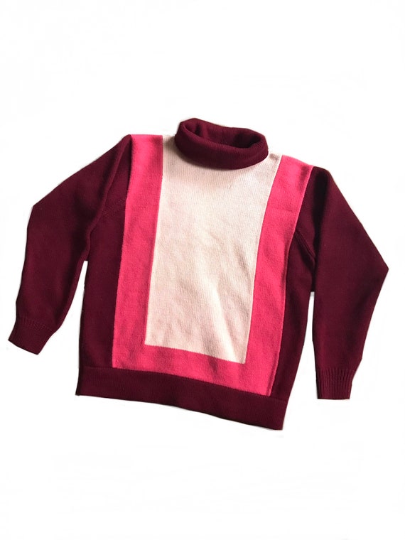 vintage 1960s Italian Cortina pink red abstract g… - image 1